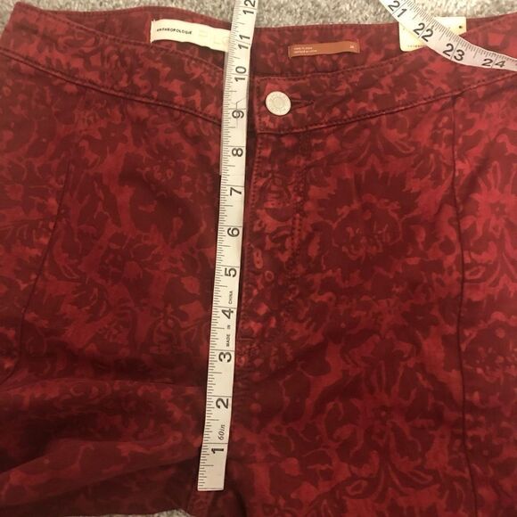 NWT ANTHROPOLOGIE Pilcro & The Letterpress High Rise Denim Flocked Leggings - Picture 14 of 16